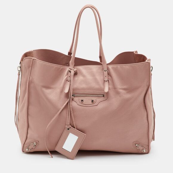 Balenciaga Handbags - Balenciaga Papier A4 Peach Pink Leather Shopper Tote